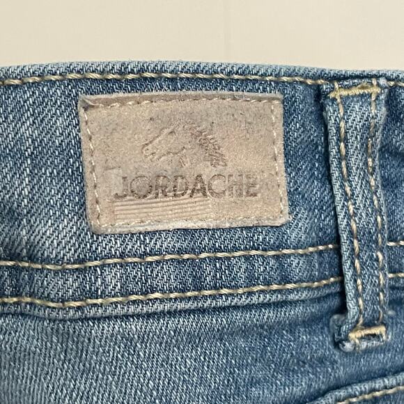 Jordache 12 Skinny boyfriend jeans blue denim light wash painted flowers boho - Picture 8 of 8